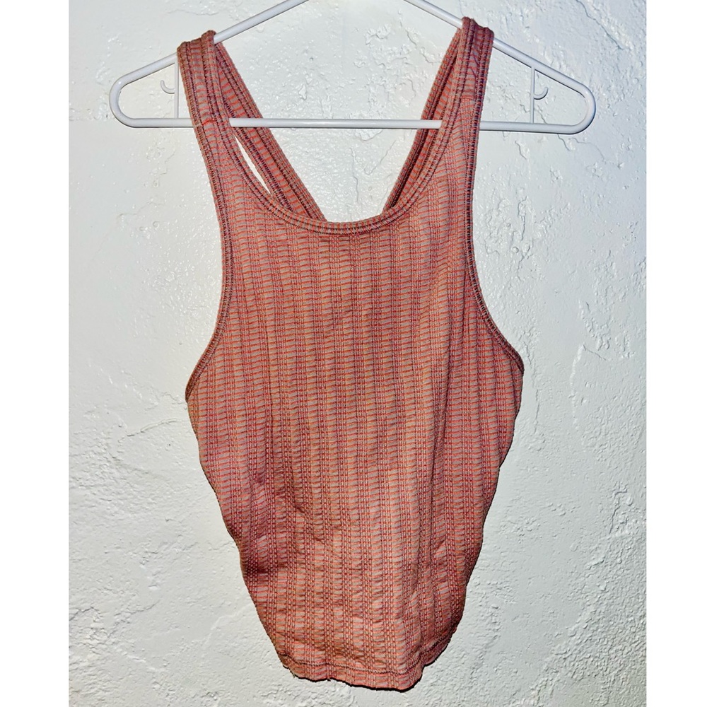 Free People textured racer back tank.